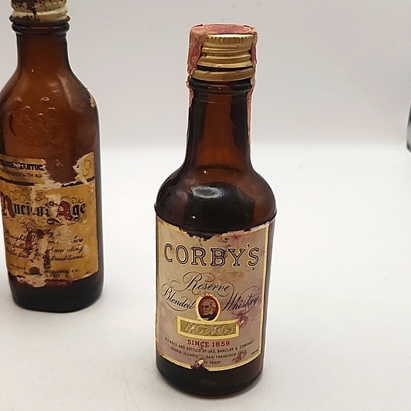 Vintage Mini Airline Bottles 3 Count - Picture 3 of 9